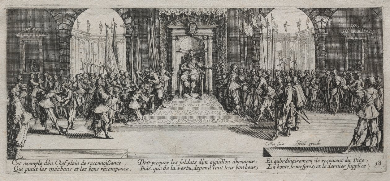 The Large Miseries of War: Distribution of Recompense, 1633. af Jacques Callot