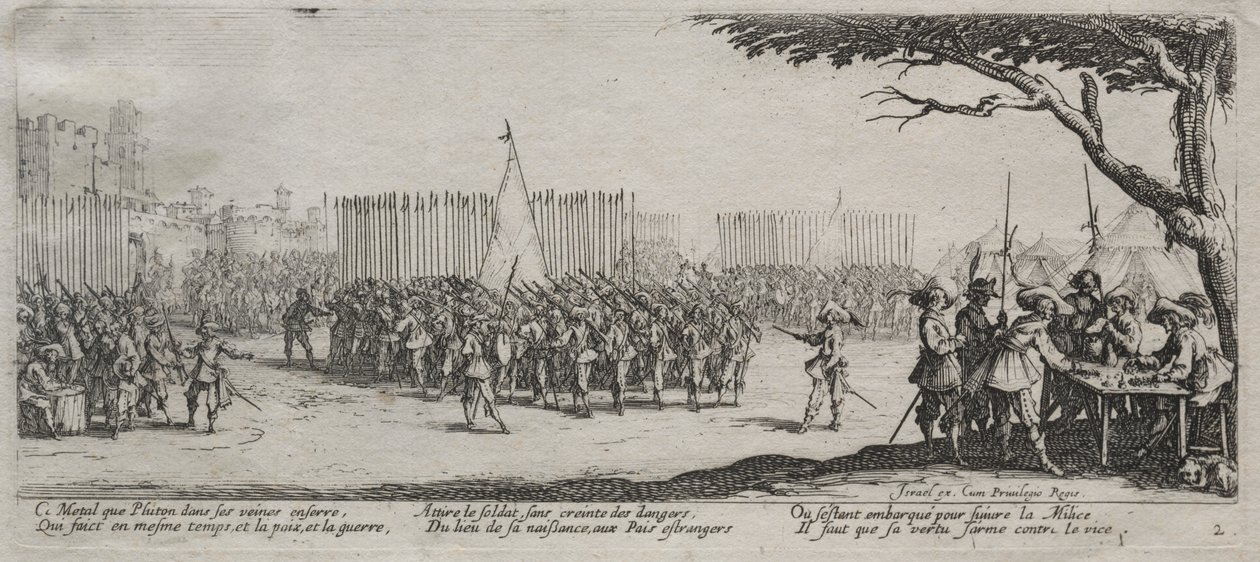 Krigens store elendighed: Tilmelding af tropperne af Jacques Callot