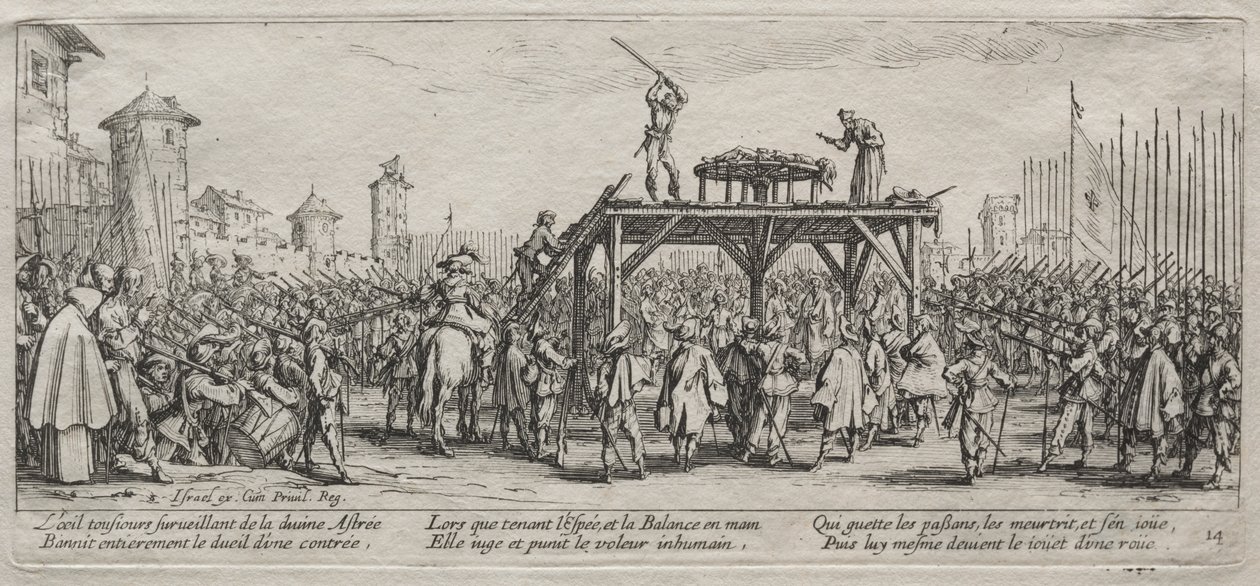 The Large Miseries of War: Execution on the Wheel af Jacques Callot