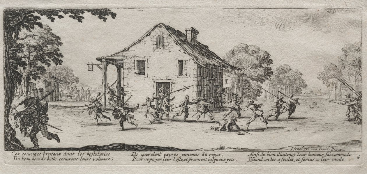 The Large Miseries of War: Marauding, 1633. af Jacques Callot