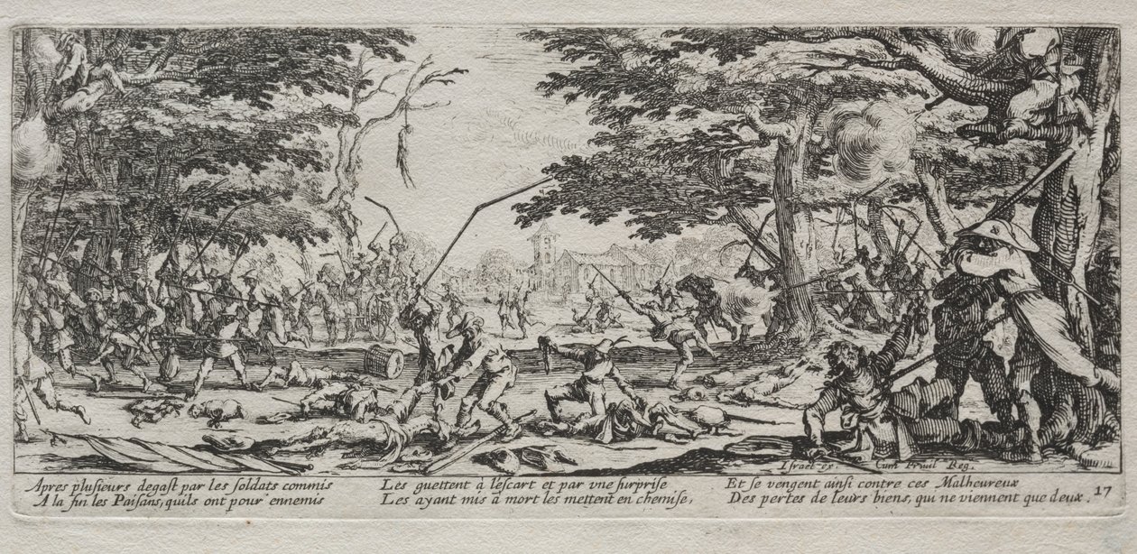 The Large Miseries of War: Peasants Revenge, 1633. af Jacques Callot