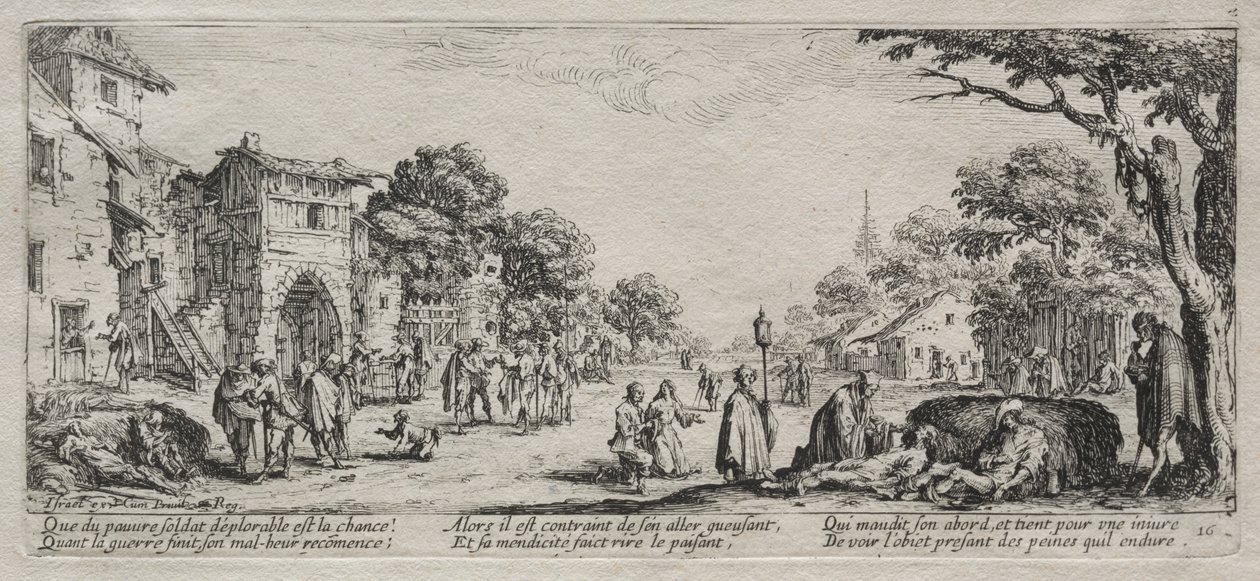The Large Miseries of War: The Beggars and the Dying, 1633. af Jacques Callot