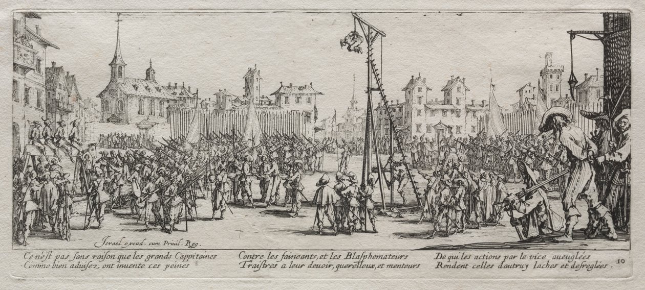 The Large Miseries of War: The Strappado, 1633. af Jacques Callot