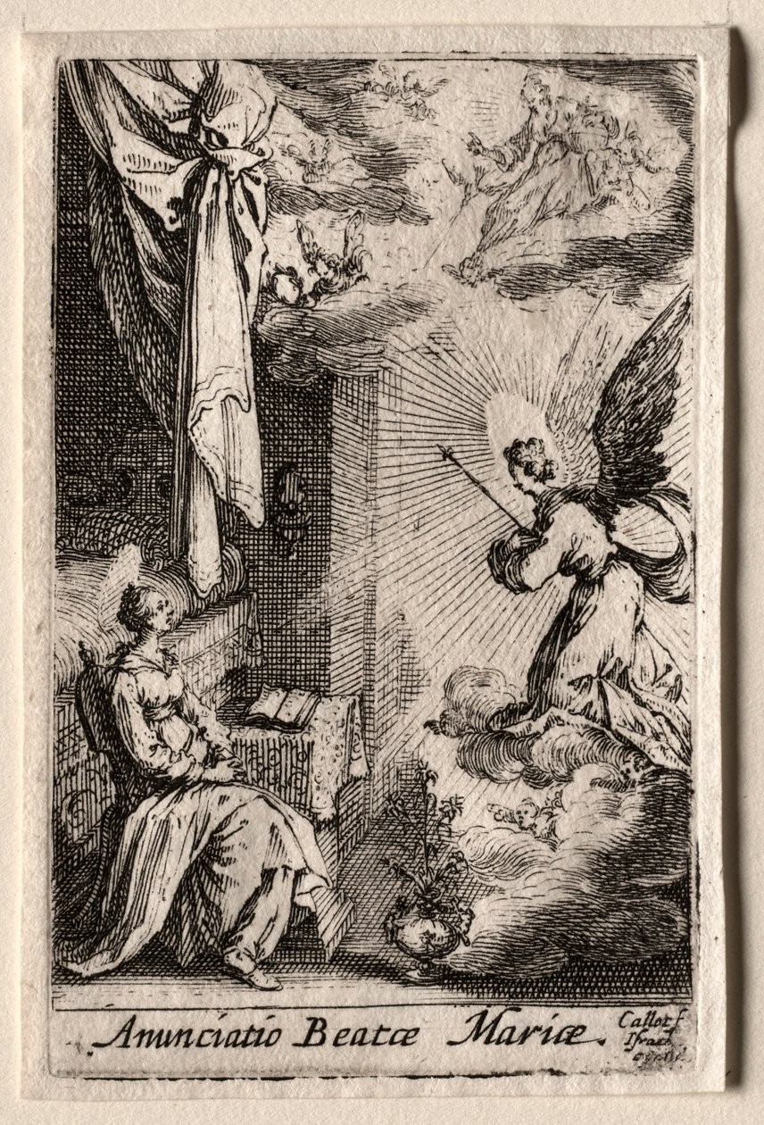 Jomfruens liv: Bebudelsen. af Jacques Callot