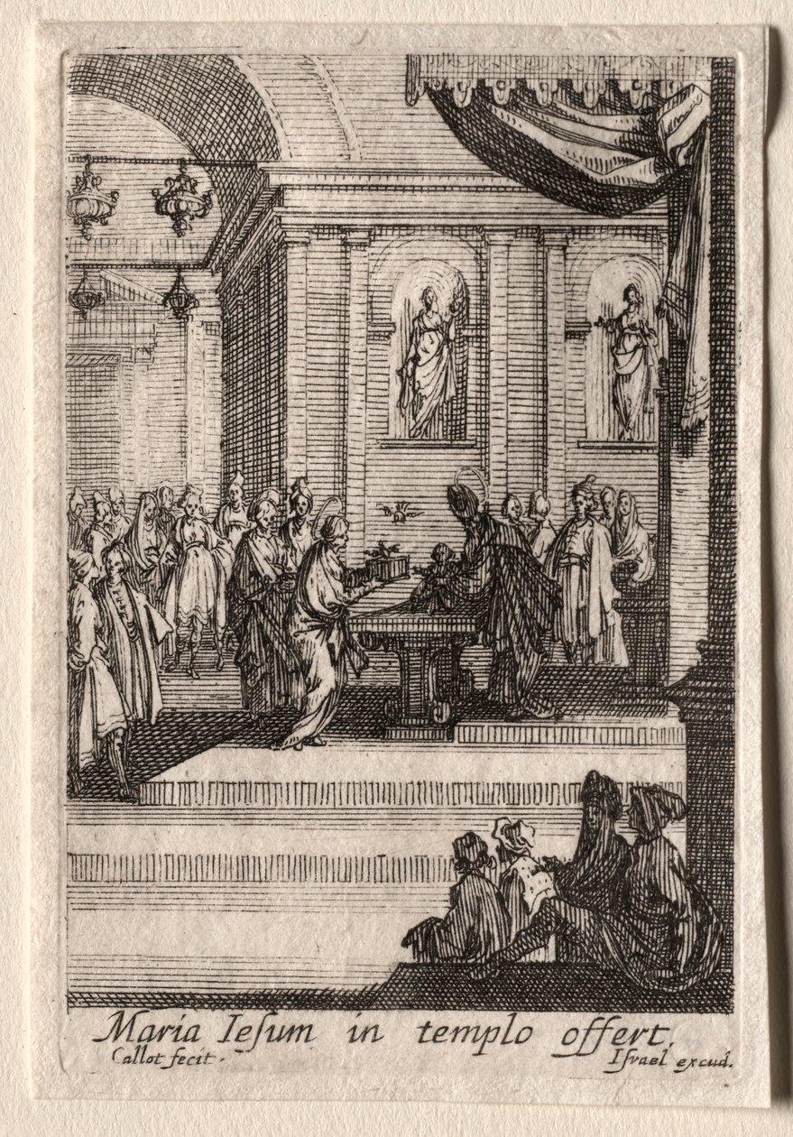Jomfruens liv: Præsentationen af Kristus i templet. af Jacques Callot