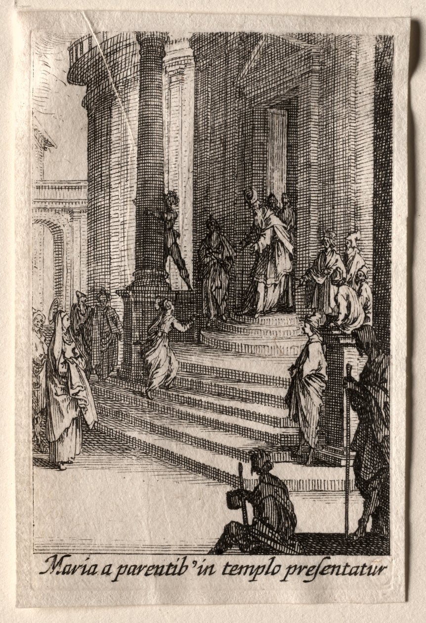 Jomfruens liv: Præsentationen af jomfruen i templet af Jacques Callot