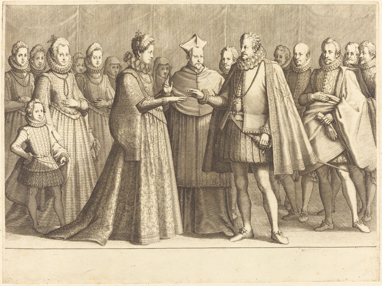 Ægteskabet mellem Ferdinando og Christine af Lorraine af Jacques Callot