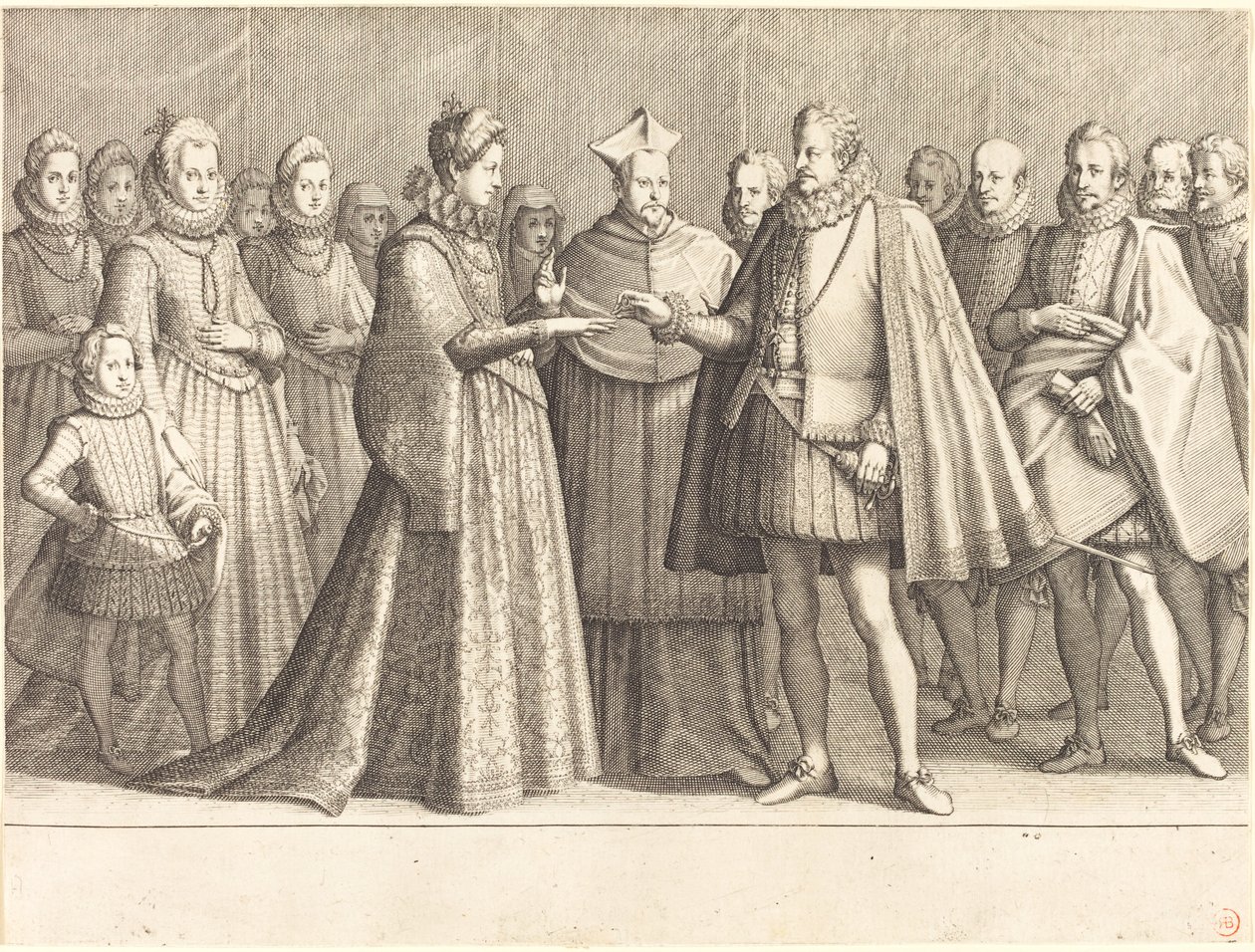 Ægteskabet mellem Ferdinando og Christine af Lorraine af Jacques Callot