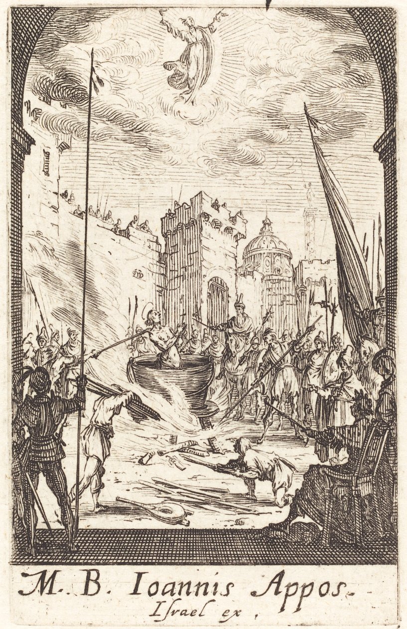 Sankt Johannes evangelistens martyrium af Jacques Callot