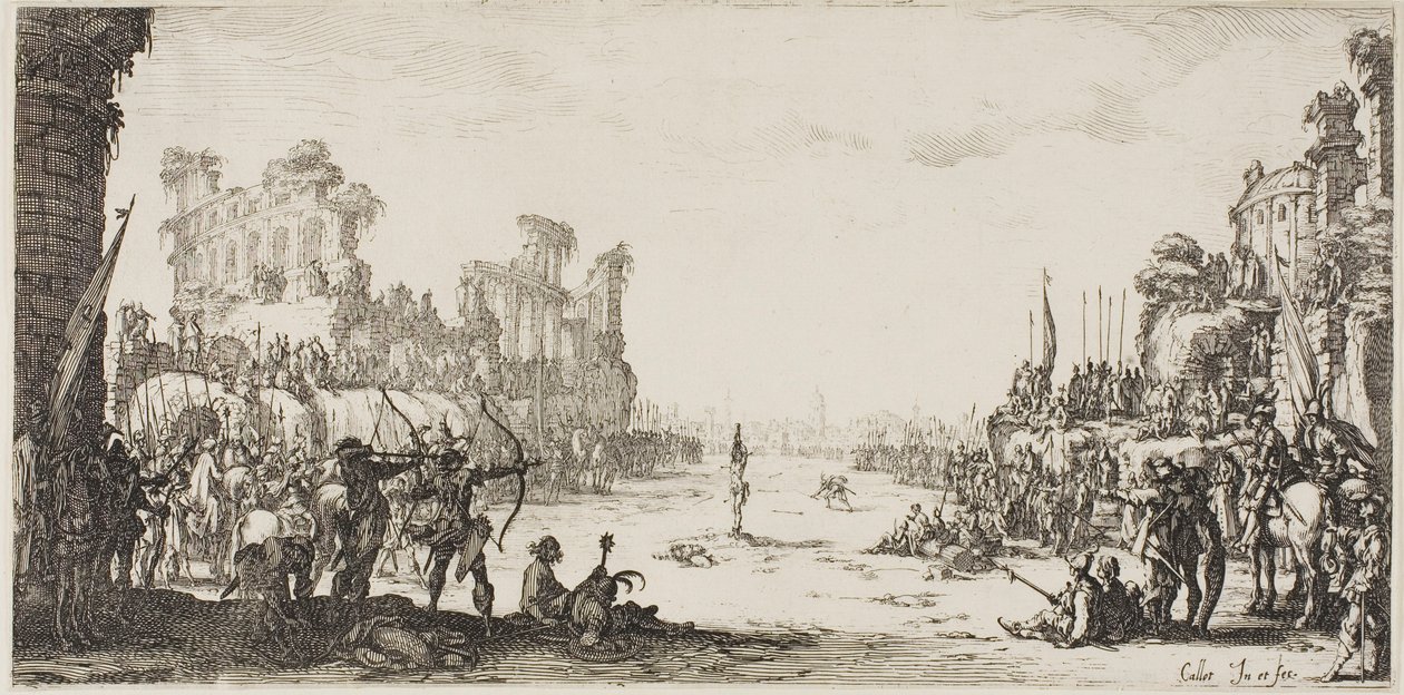 Den hellige Sebastians martyrium af Jacques Callot