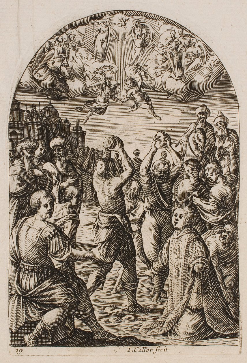 Sankt Stefans martyrium, fra serien «Billeder fra Rom» af Jacques Callot