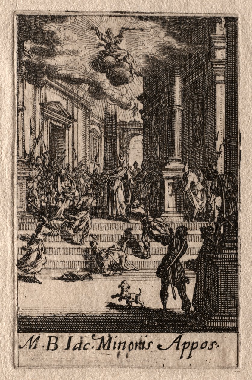 Apostlenes martyrium: Sankt Jakob den Mindre af Jacques Callot