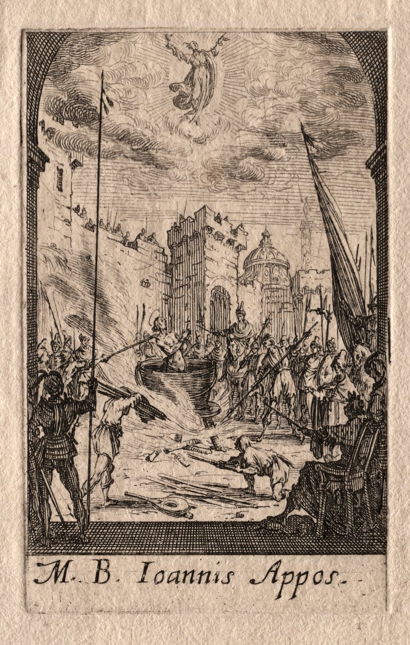 Apostlenes martyrium: Evangelisten Johannes. af Jacques Callot