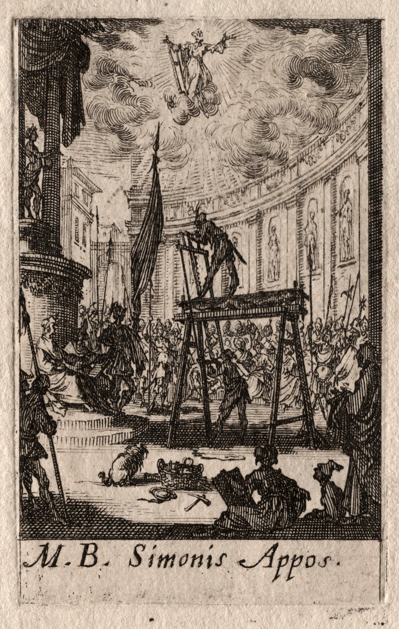 Apostlenes martyrium: Sankt Simon. af Jacques Callot