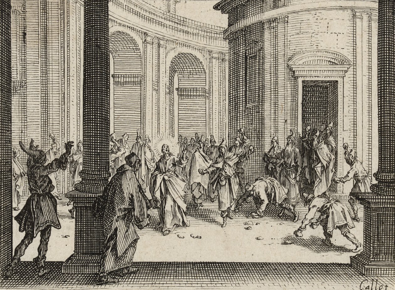 Købmændene fordrevet fra templet, 1635 af Jacques Callot