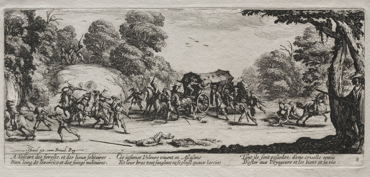 The Miseries of War: Highway Robbery, 1633. af Jacques Callot