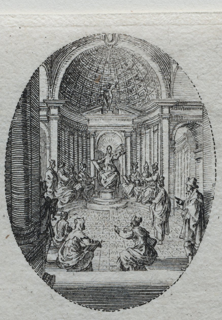 Lidenskabens mysterier: Kristus disputerer med lægerne. af Jacques Callot