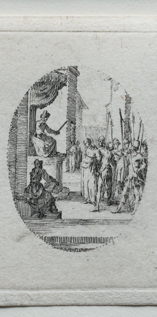 Lidenskabens mysterier: Kristus før Pilatus af Jacques Callot