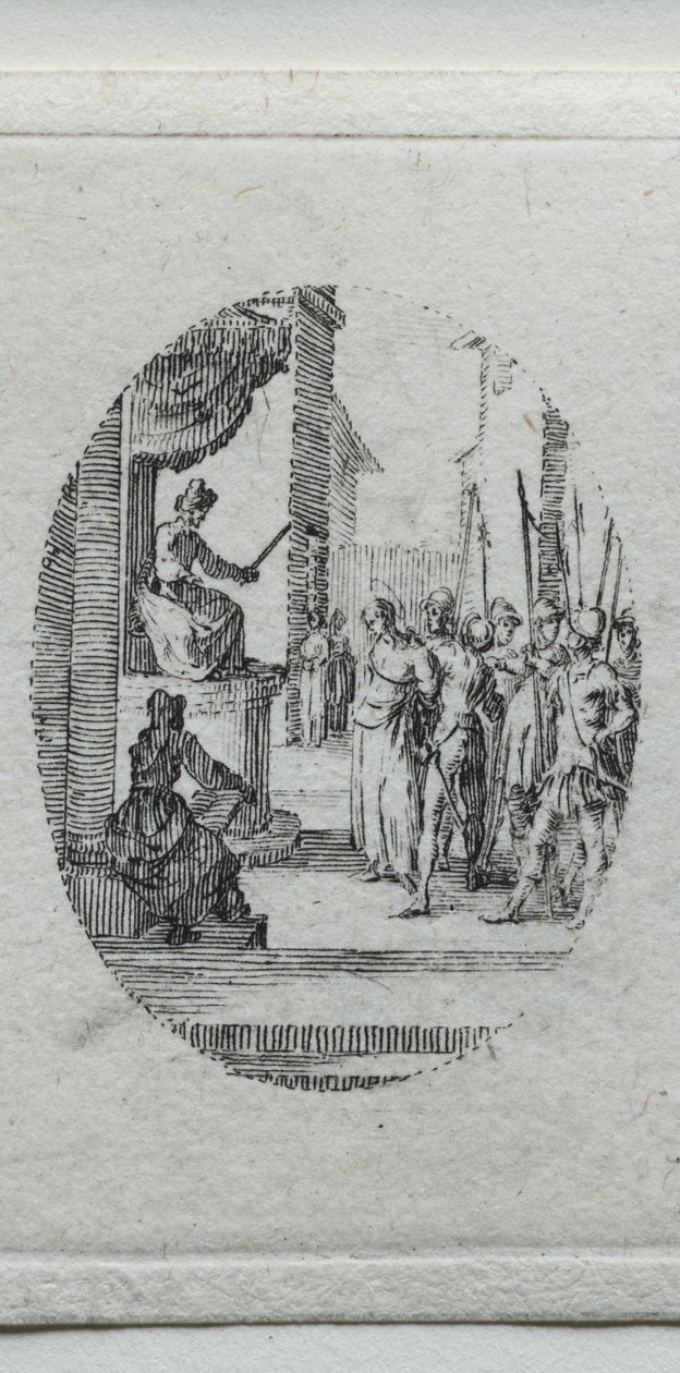 Lidenskabens mysterier: Kristus før Pilatus. af Jacques Callot