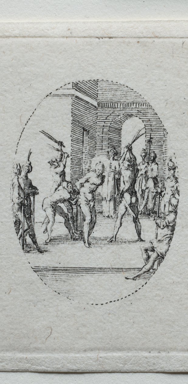 Lidenskabens mysterier: flagelleringen. af Jacques Callot