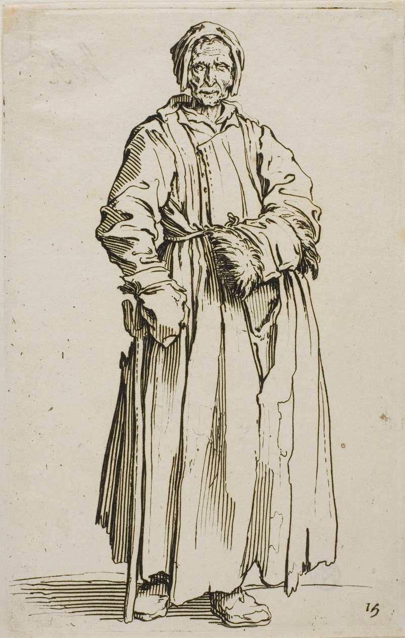 The One-Eyed Woman, tallerken femten fra The Beggars af Jacques Callot
