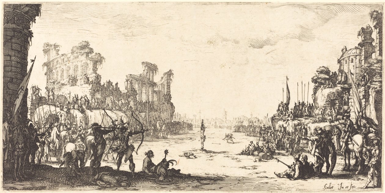 The Ordeal by Arrows (Saint Sebastian) af Jacques Callot