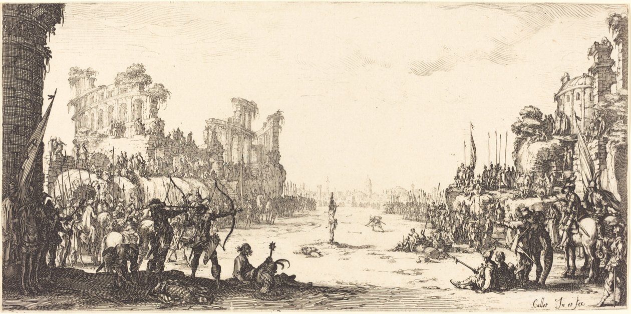 The Ordeal by Arrows (Saint Sebastian) af Jacques Callot