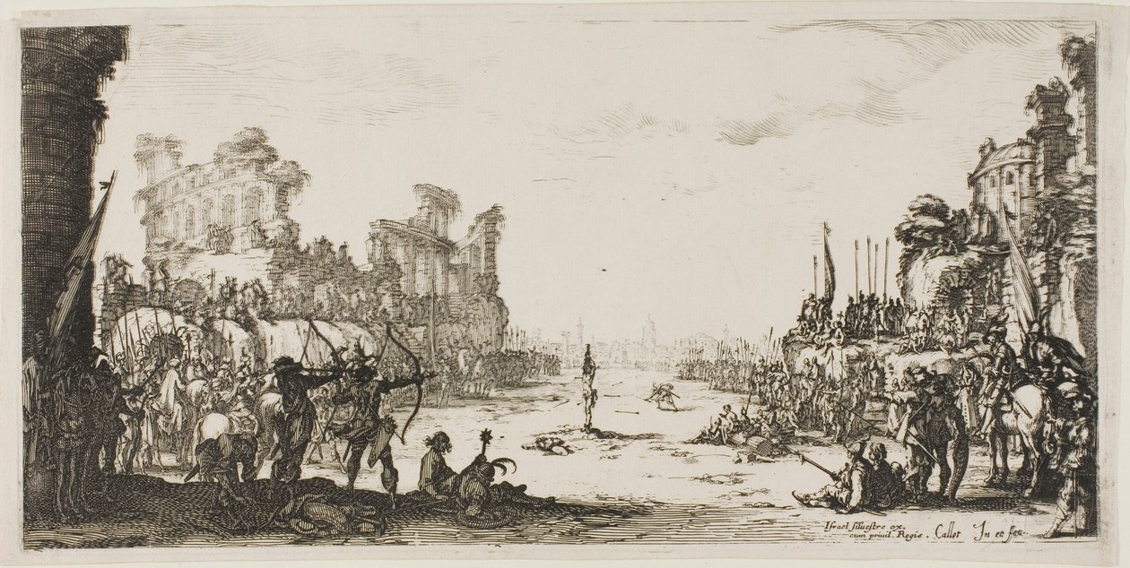 Pilenes prøvelse (Sankt Sebastian) af Jacques Callot