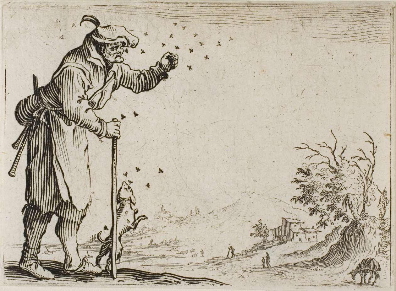 Bonden angrebet af bier, fra The Caprices af Jacques Callot