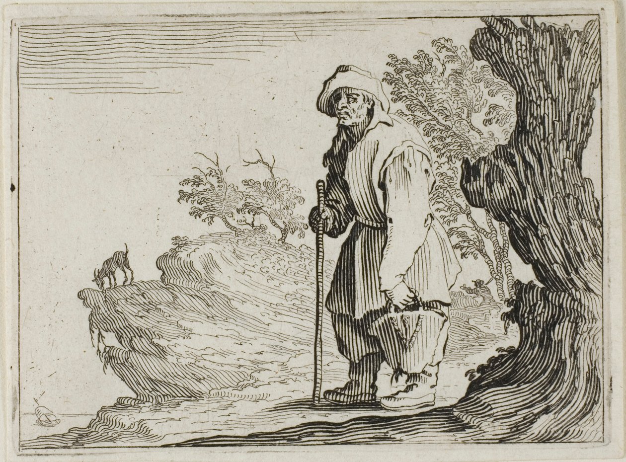 Bonden der bærer sin taske, fra The Caprices af Jacques Callot
