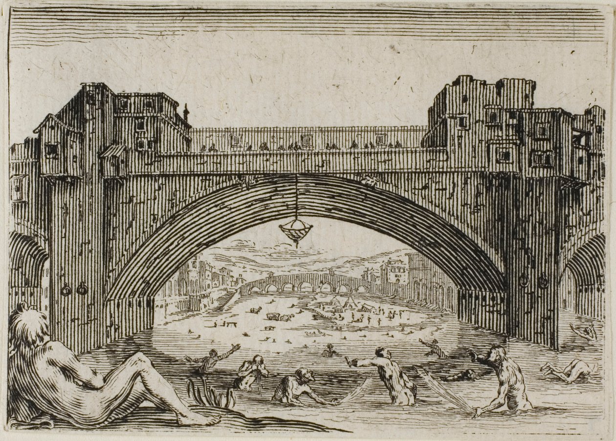 Pont Vecchio i Firenze, fra The Caprices af Jacques Callot