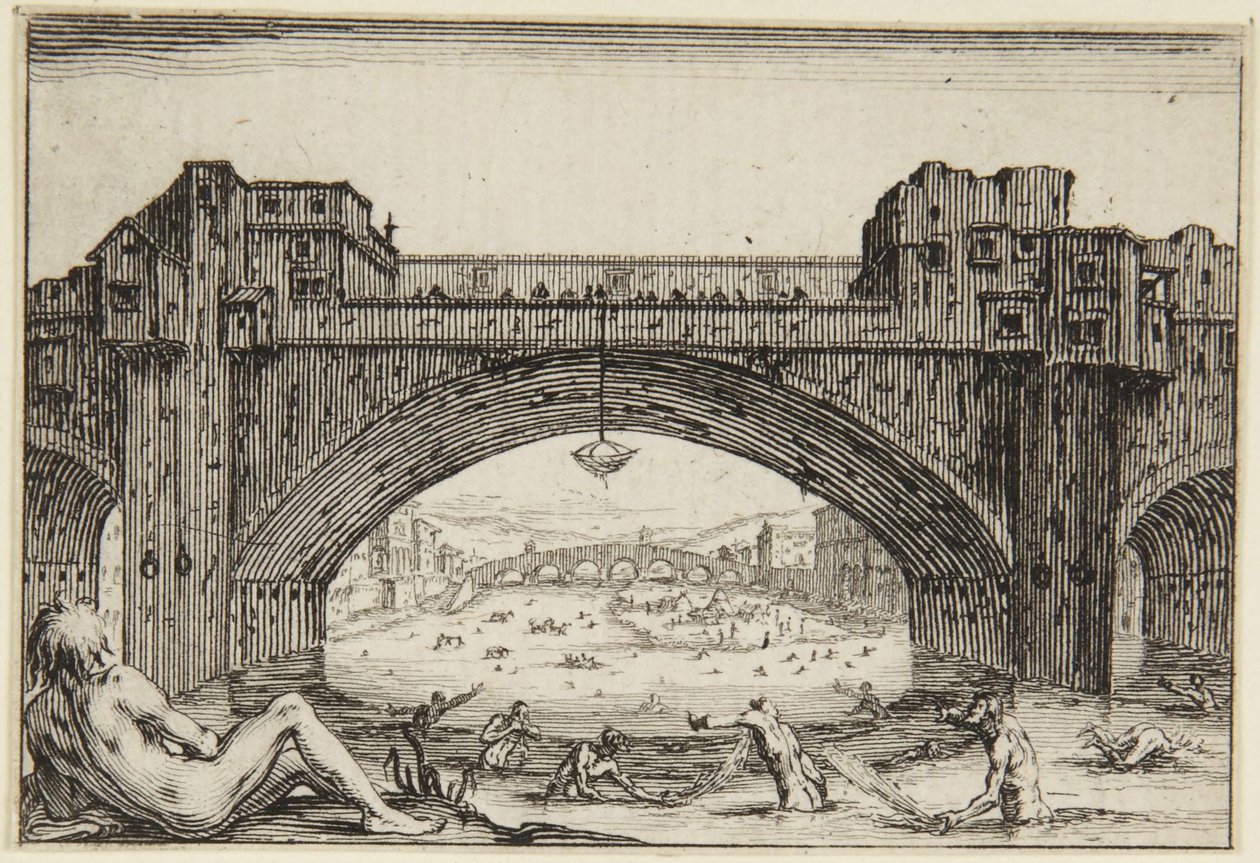 Ponte Vecchio, Firenze af Jacques Callot
