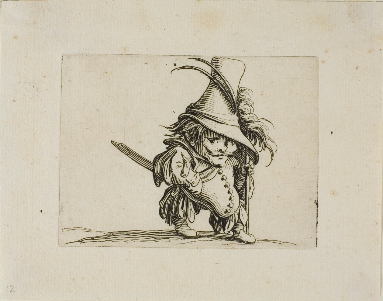 The Potbellied Man with a High Hat, fra Varie Figure Gobbi af Jacques Callot