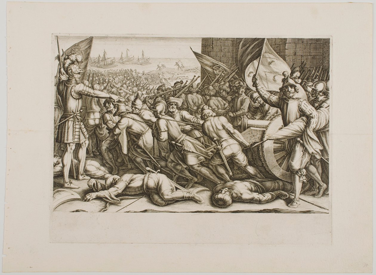 Troppernes genindskibning, fra serien »Ferdinand de Medicis liv« af Jacques Callot