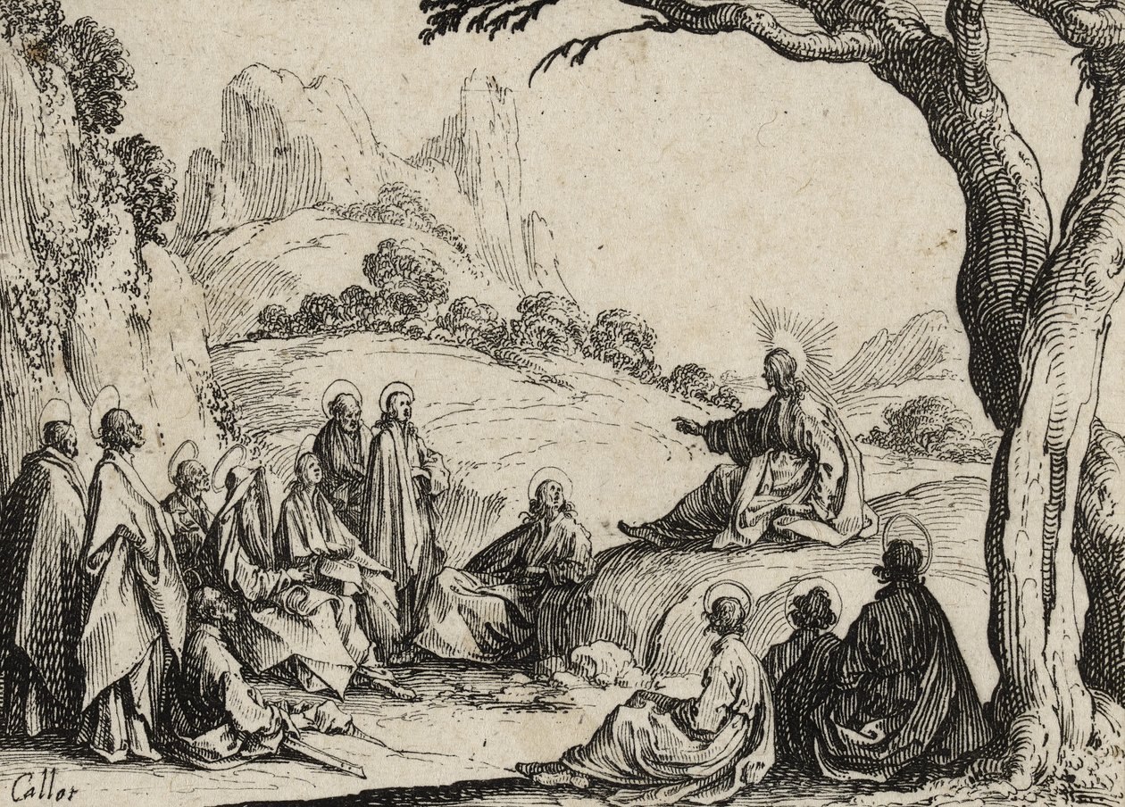 Bjergprædikenen, 1635 af Jacques Callot