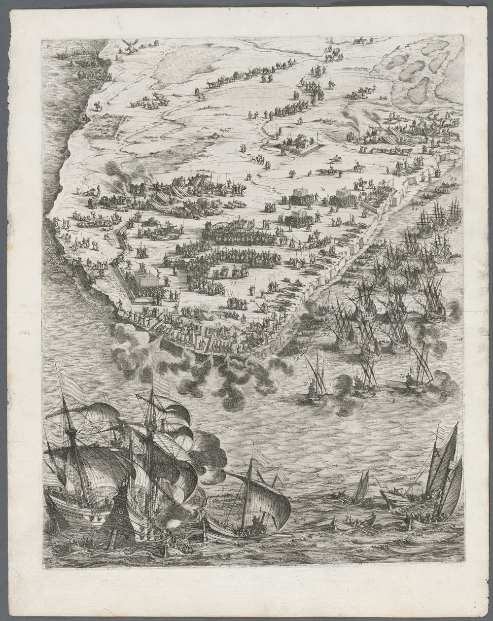 Belejringen af La Rochelle: Plade 10 af Jacques Callot