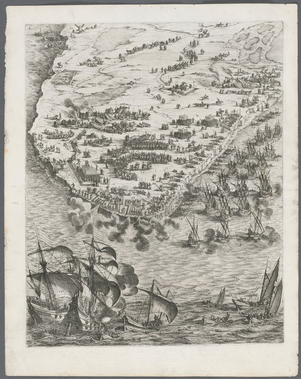 Belejringen af La Rochelle: Tavle 10, 1628-1630. af Jacques Callot