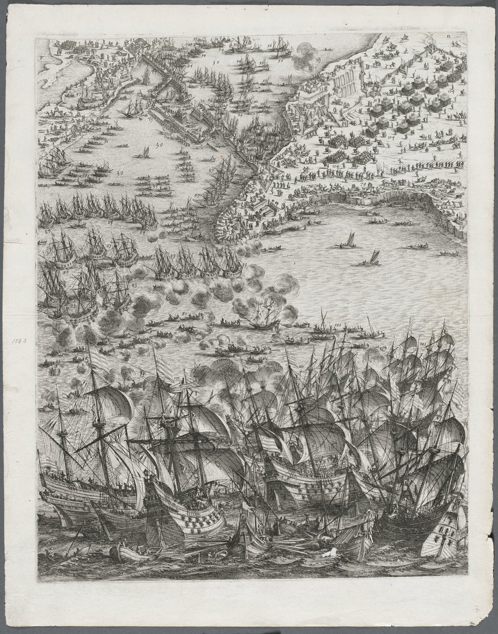 Belejringen af La Rochelle: Plade 11 af Jacques Callot
