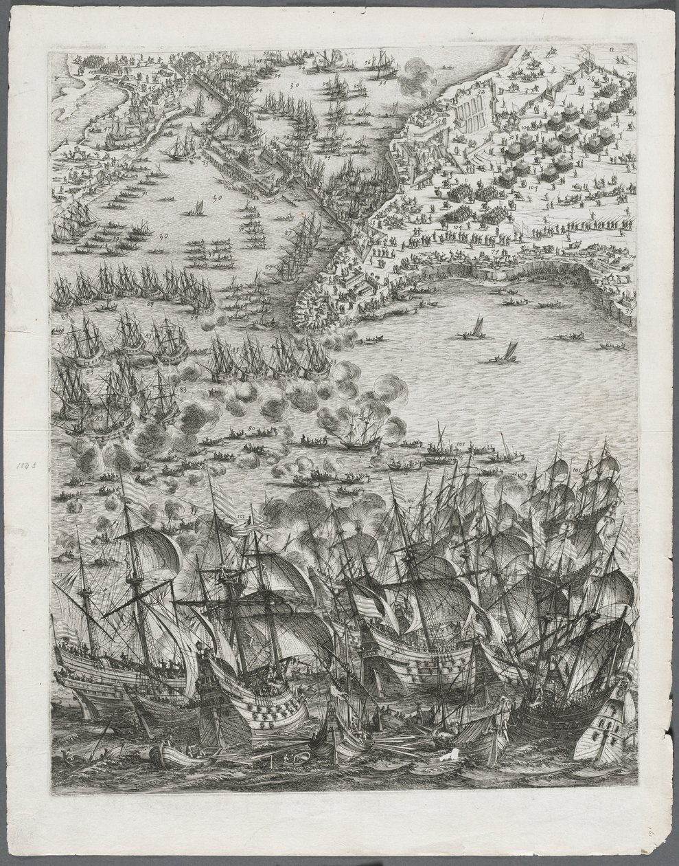 Belejringen af La Rochelle: Tavle 11, 1628-1630. af Jacques Callot