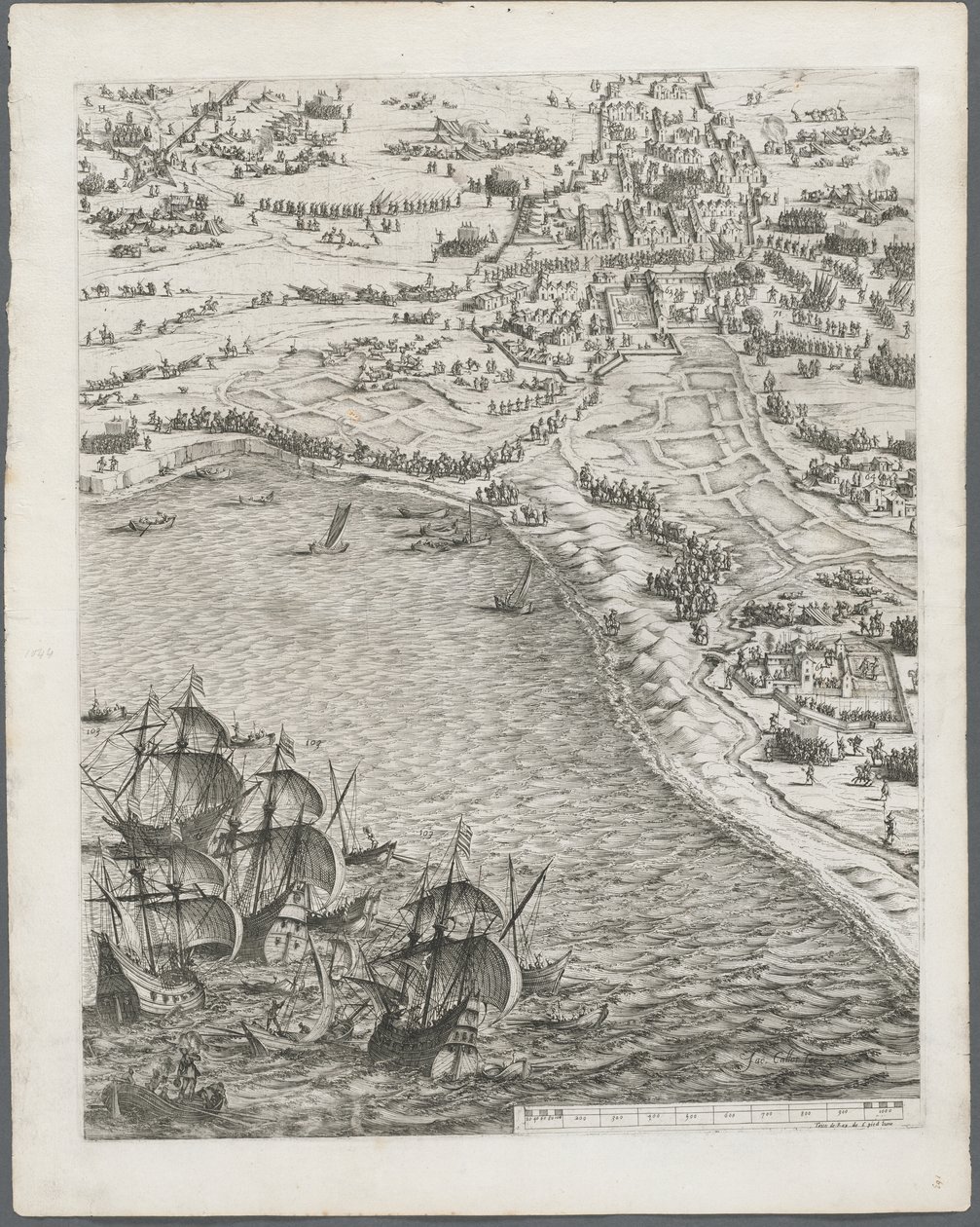 Belejringen af La Rochelle: Plade 12 af Jacques Callot