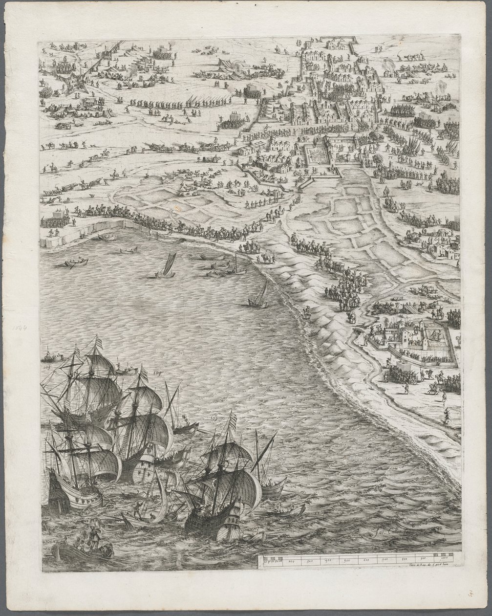 Belejringen af La Rochelle: Tavle 12, 1628-1630. af Jacques Callot
