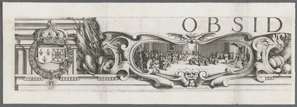 Belejringen af La Rochelle: Tavle 1, 1628-1630. af Jacques Callot