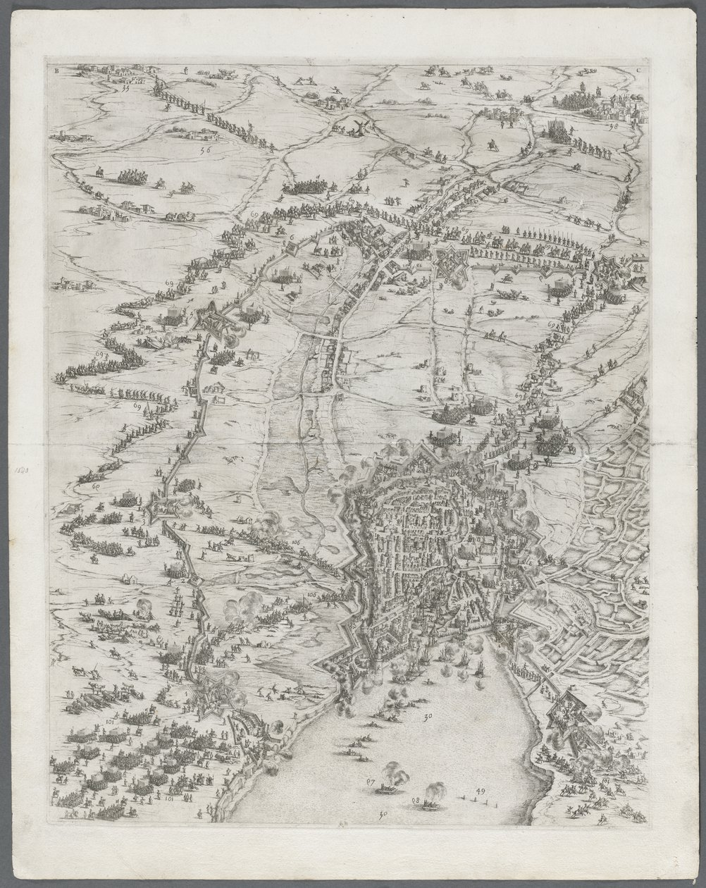 Belejringen af La Rochelle: Tavle 6 af Jacques Callot