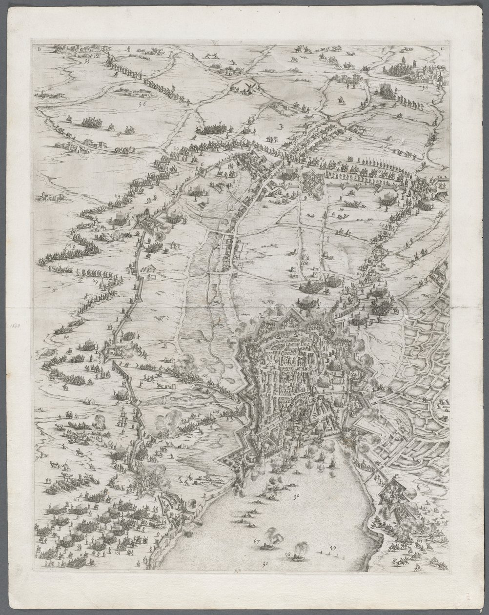 Belejringen af La Rochelle: Tavle 6, 1628-1630. af Jacques Callot