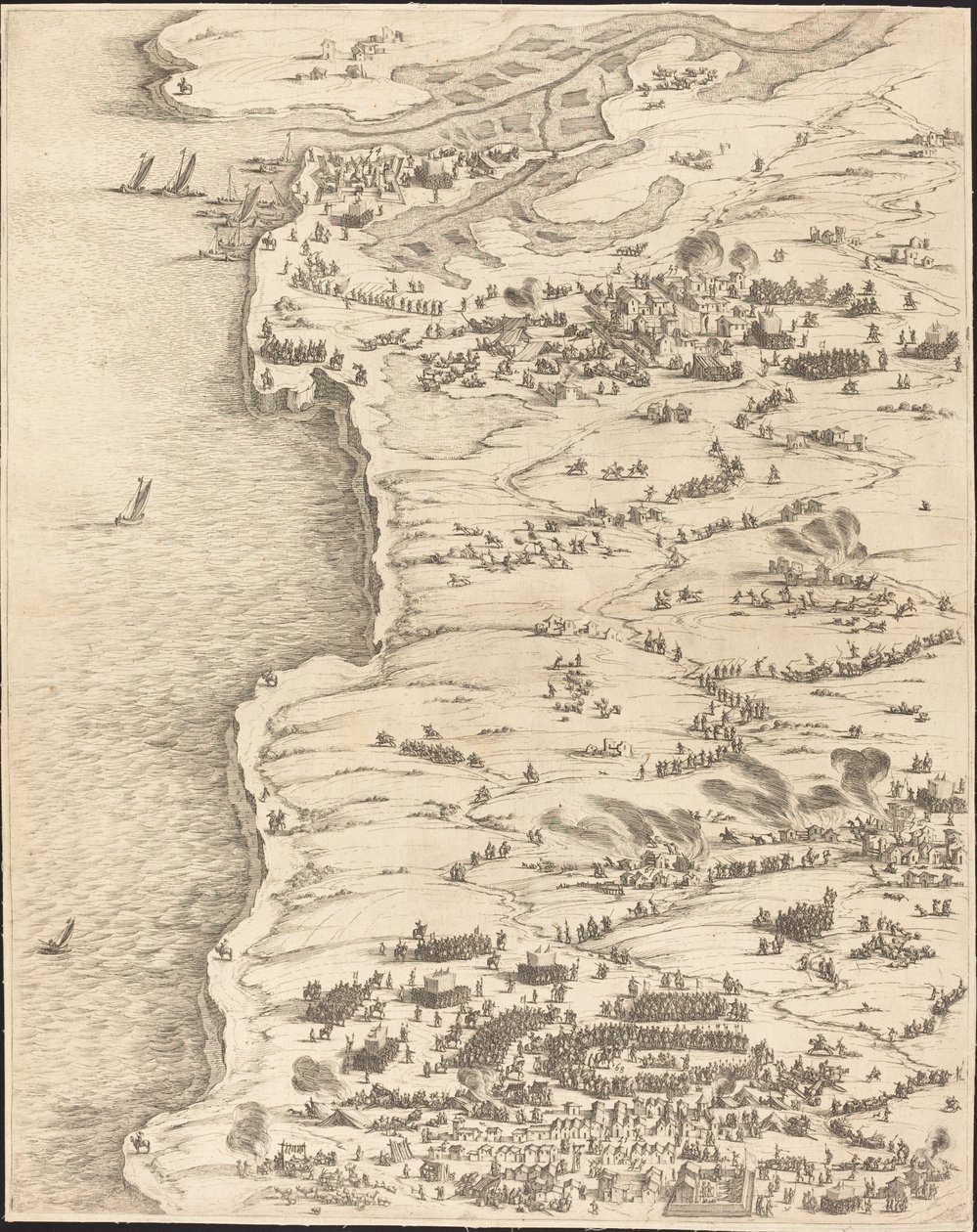 Belejringen af La Rochelle [plade 5 af 16; sæt omfatter 1952.8.97-112] af Jacques Callot