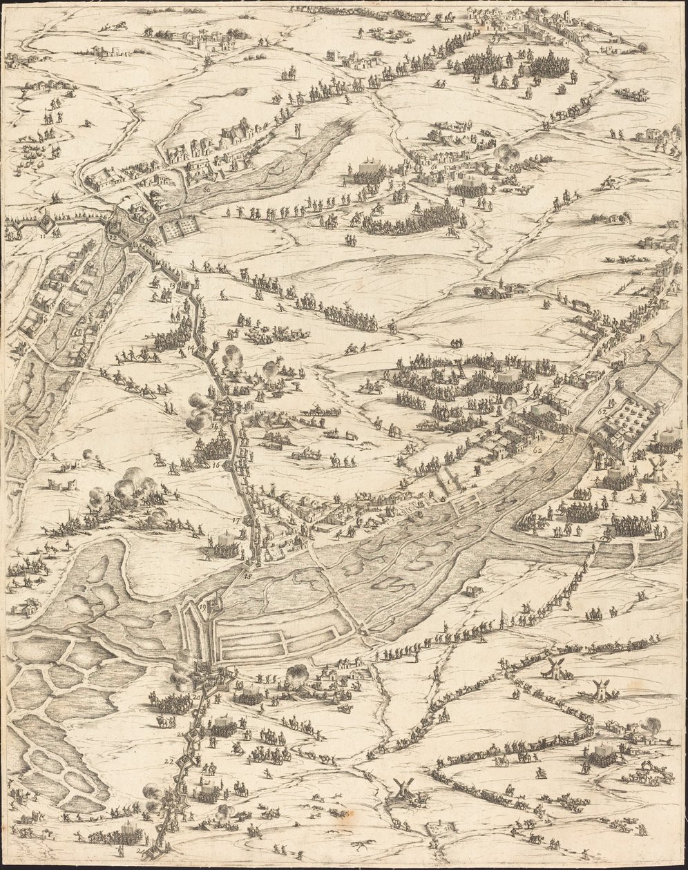 Belejringen af La Rochelle [plade 7 af 16; sæt omfatter 1952.8.97-112] af Jacques Callot