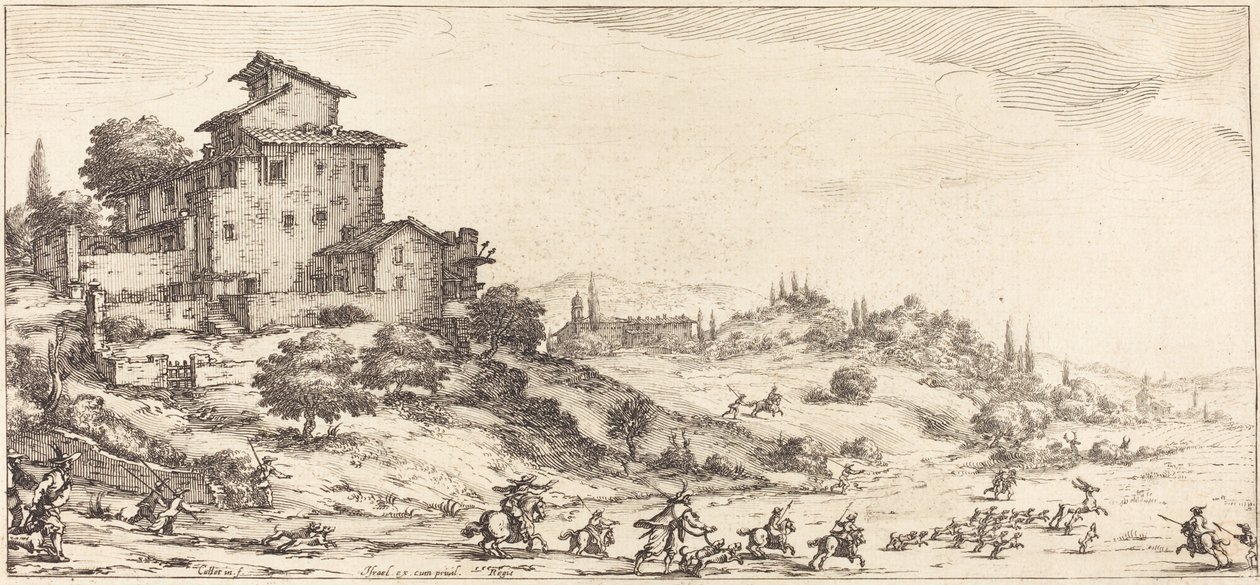 Hjortejagten, sandsynligvis ca. 1630. af Jacques Callot