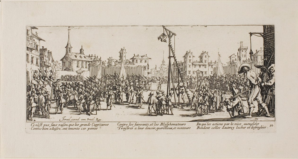 The Strappado, tallerken ti fra The Miseries of War af Jacques Callot