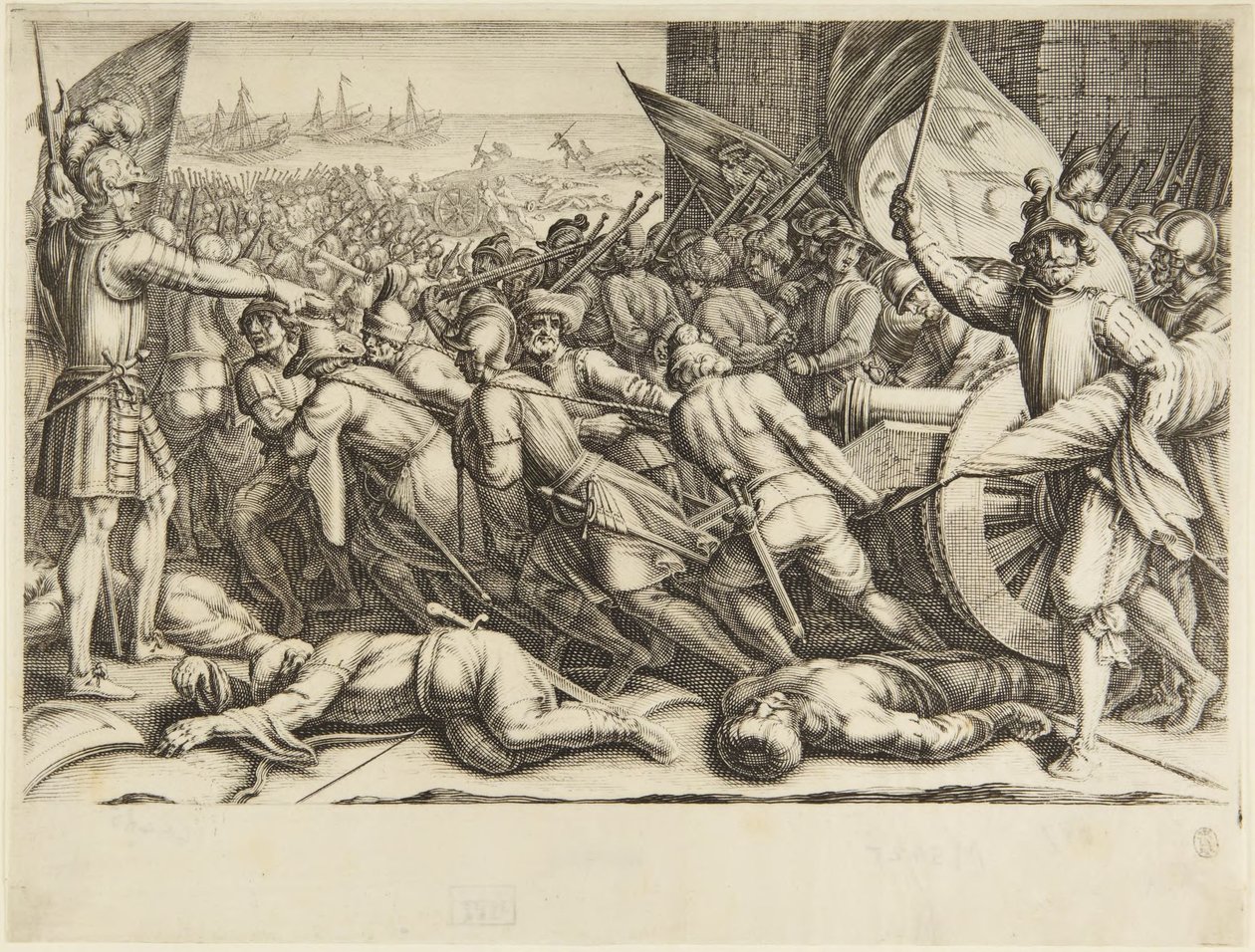 Tropperne går om bord igen af Jacques Callot
