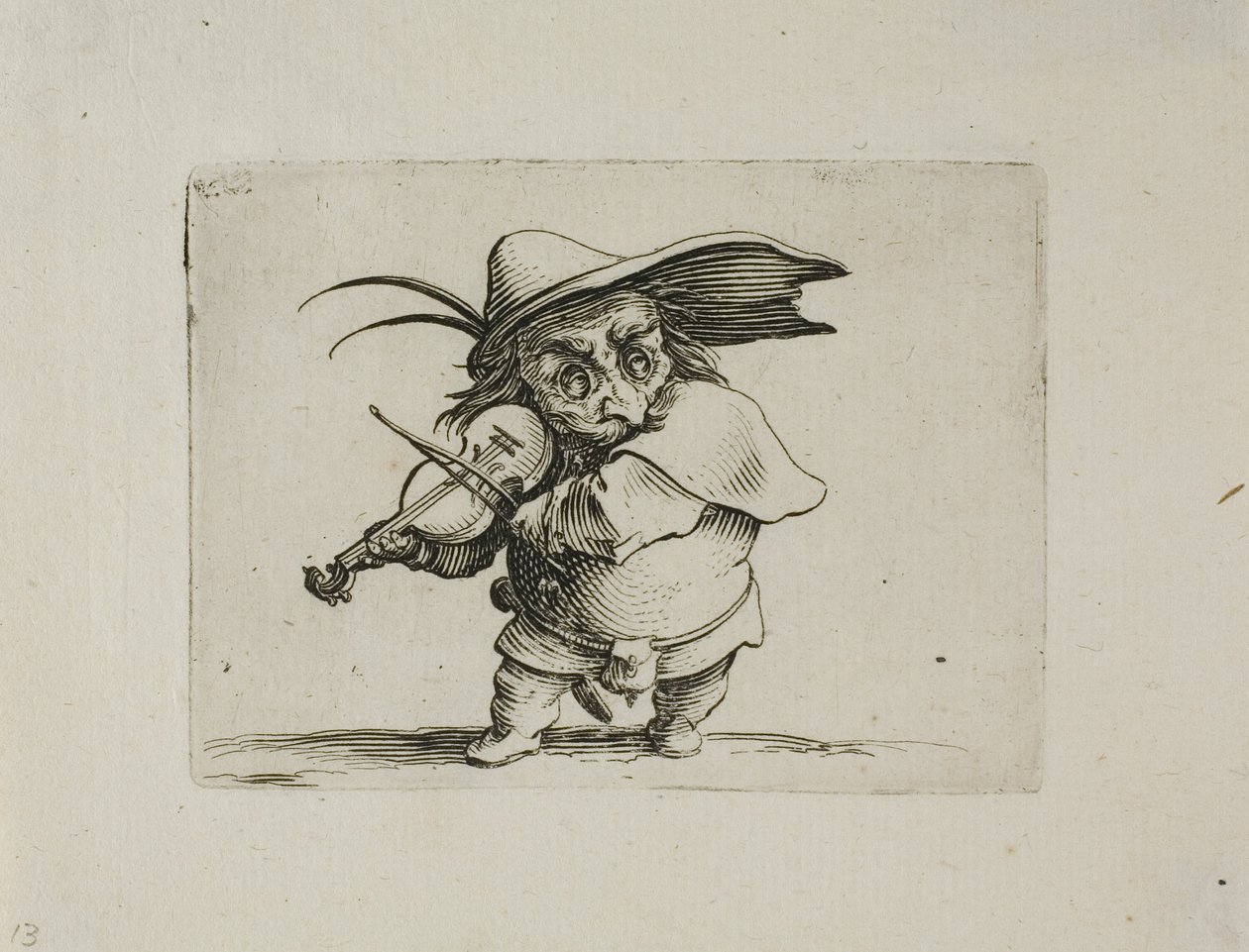 Violinspilleren, fra Varie Figure Gobbi af Jacques Callot
